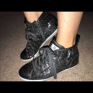 Guess black sequin high tops